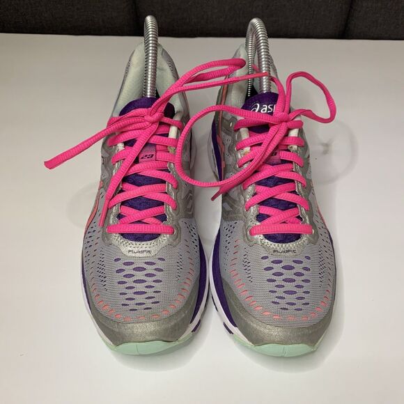 Womens Asics GEL-Kayano 23 Running Shoes Silver/Pink/Purple Size 6.5 - Picture 3 of 8